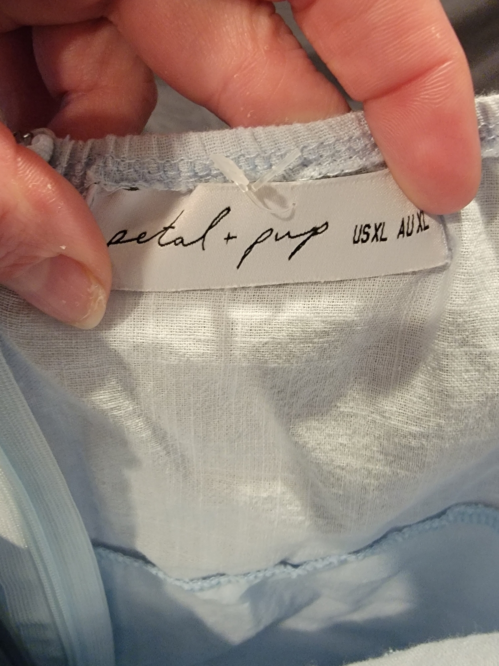Petal & Pup - Light Blue Deep V Maxi Dress - Linen - Size XL - Picture 12 of 16